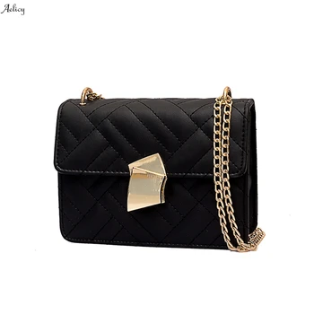 

High Quality Flap ladies Simple Solid Color Women Embroidery Fan Lock Messenger Shoulder Simple Fashion Small Square Bags