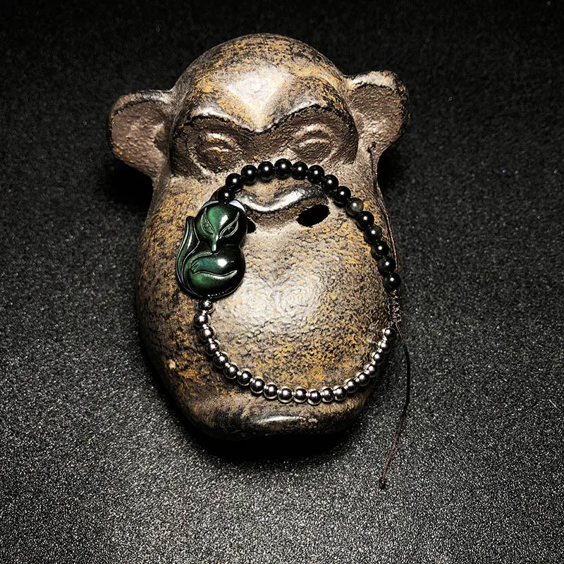 Jewelry Fox Bracelet Mens Beaded Copper Bracelets Natural Stone Rainbow Fox Crystal Bracelet Can Be Adjustable For Women 2019