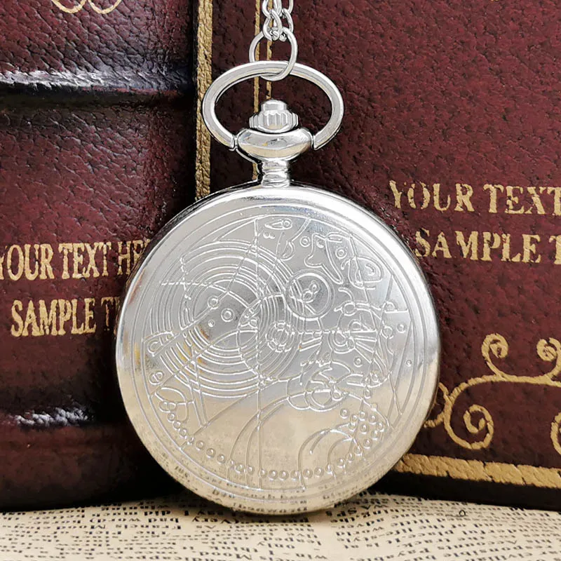 

Retro Vintage Who Doctor Design Quartz Pocket Watch Necklace Pendant Clock Chain Men's Women reloj de bolsillo