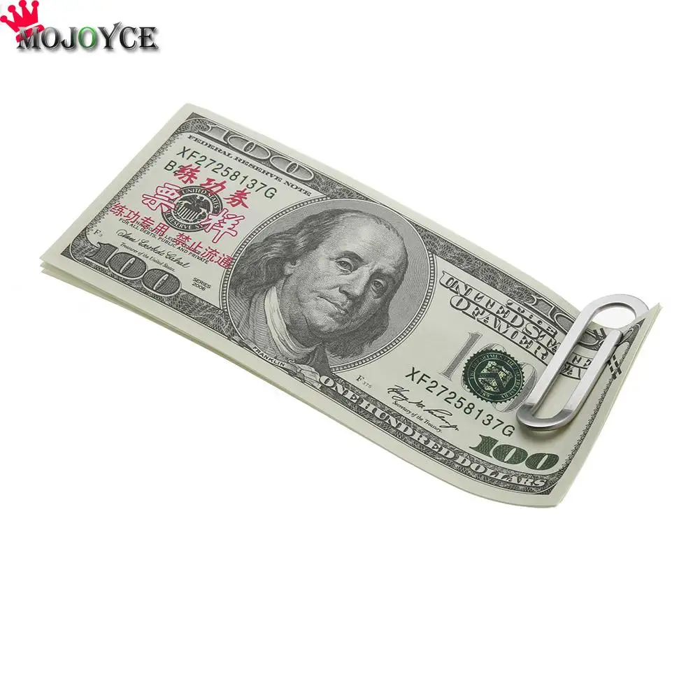 Stainless Steel Money Clips Metal Multi-Function Men Paper Clip Holder Folder Credit Card Portfolio Money Holder Silver Clip