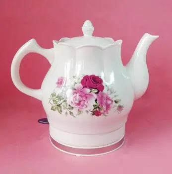 

Free shipping High quality electric ceramic kettle, tea pot, water kettle, Red Rose, 1200W, 220V, 1.5L