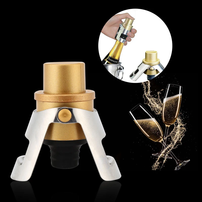 1 x Vacuum Sparkling Wine Champagne Bottle Stopper Sealing Plug Cork Pourer Sealer