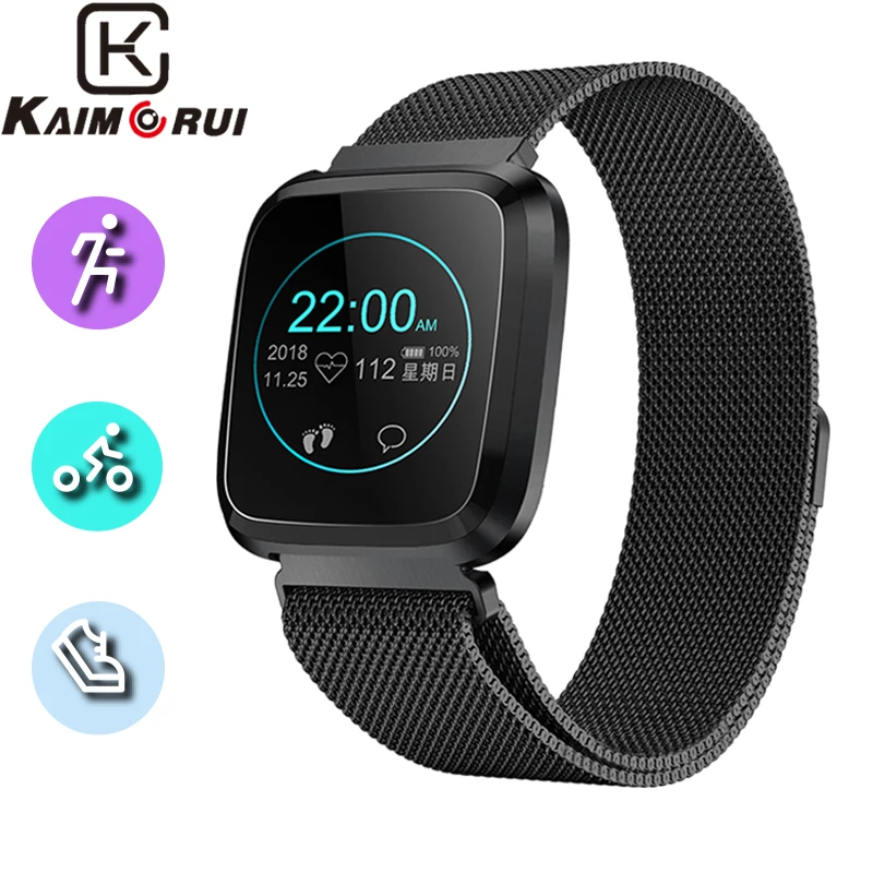 

Fitness Band Watch Waterproof Smart Bracelet Message Reminder Bluetooth Smart Band Stainless Band for Mens Android IOS