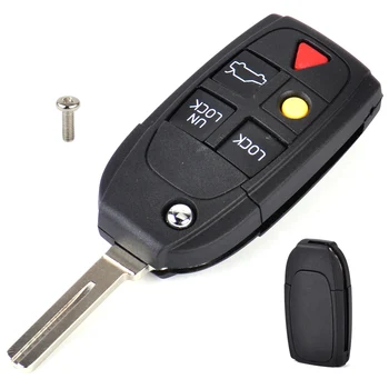 

CITALL 1pc 5 Button Flip Key Shell Folding Remote Case Fob fit for Volvo S60 S80 V70 XC70 XC90 2003 2004 2005 2006