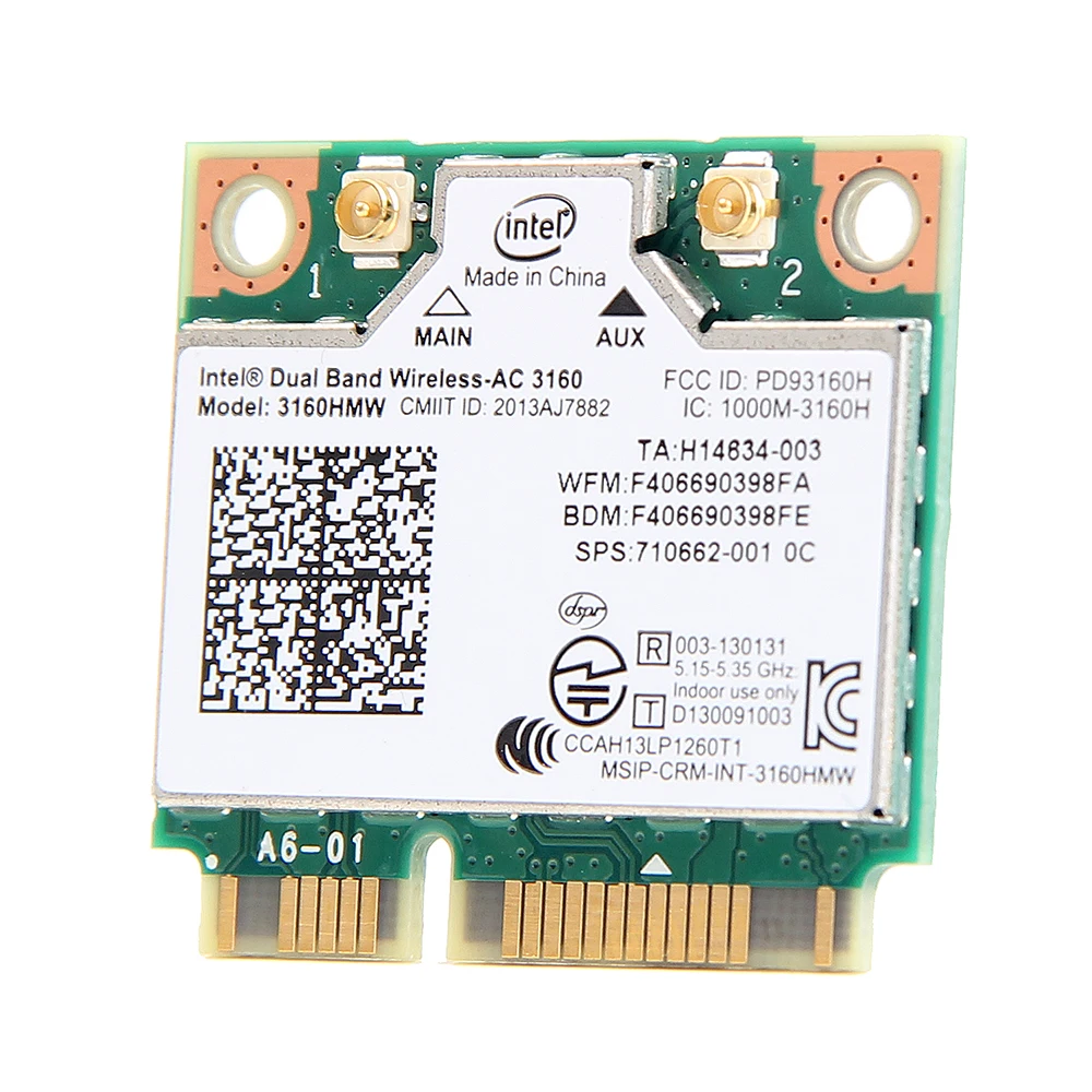 Dual Band Mini PCI-e Wifi 3160HMW 802.11ac Wireless Bluetooth Card 2.4ghz 5Ghz For Intel 3160 Wireless-AC Wlan + BT 4.0 - AliExpress Mobile