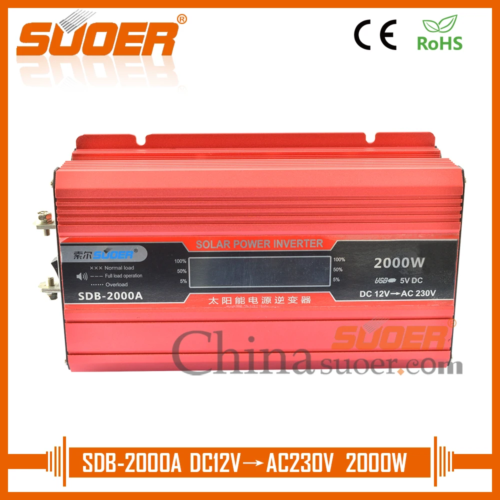 

Suoer off grid dc ac inverter 12v 220v 2000W solar inverter(SDB-2000A)