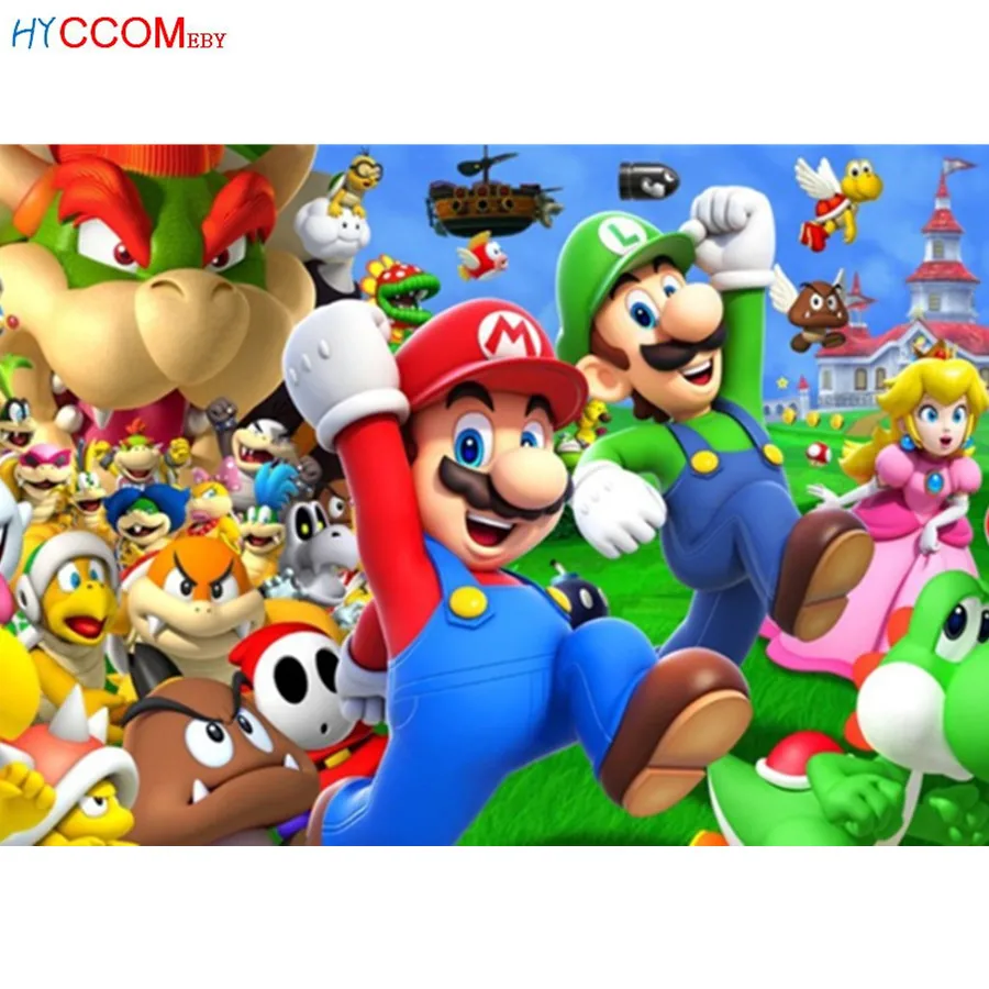 

Full Drill 5d Diy Diamond Painting Cartoon SUPER MARIO Monkey dinosaur Embroidery Cross Stitch Handcraft Decorations christmas