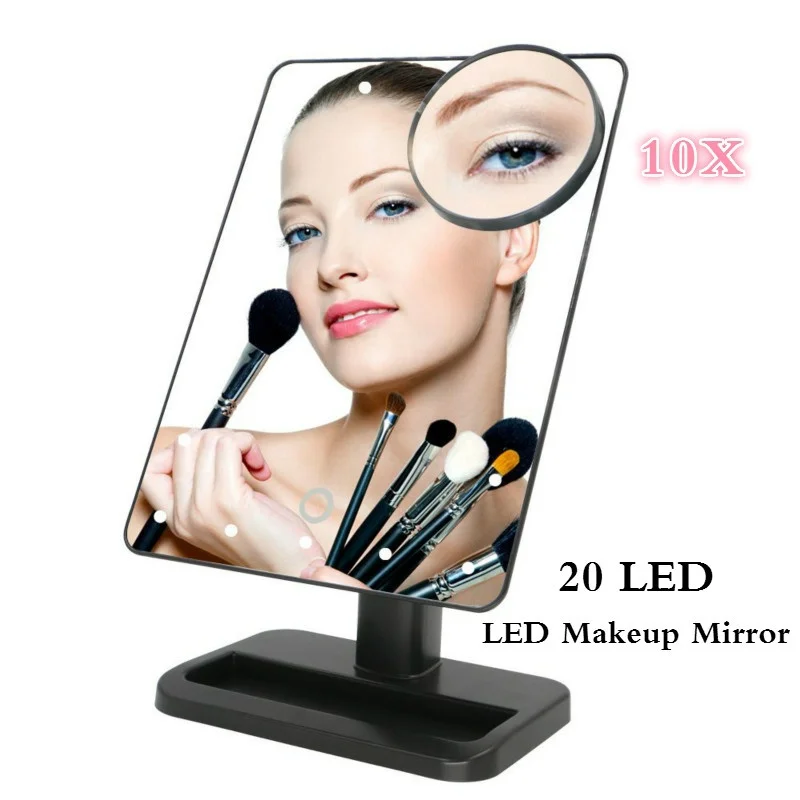LED Touch Screen Rotatable Ddlg Abdl 20 LED Makeup Mirror with X10