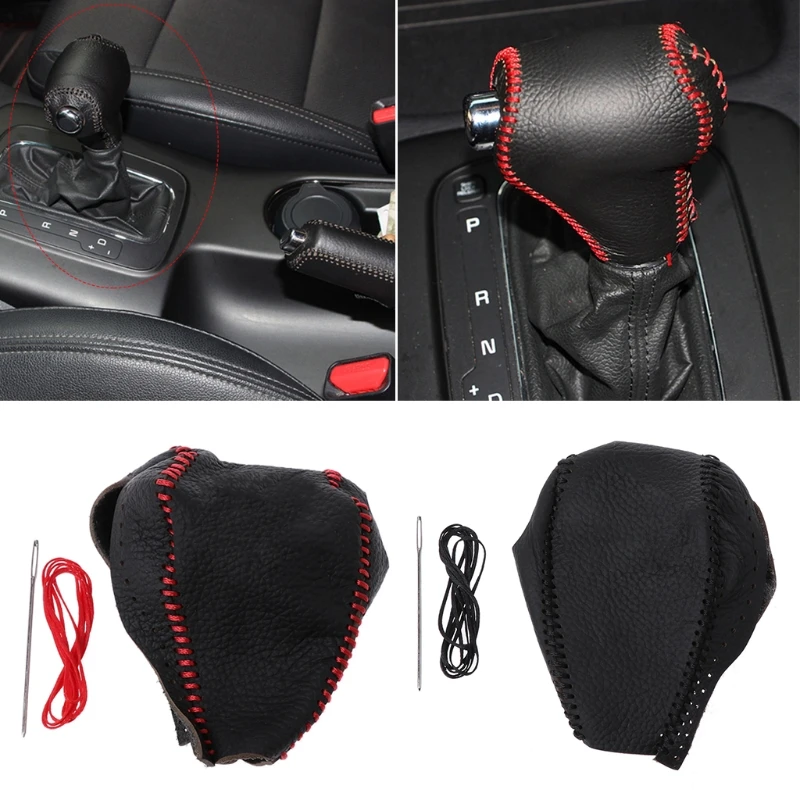 

NEW Car Accessories Leather Gear Shift Knob Lever Cover Case For Kia Sportage R with Stitching car styling