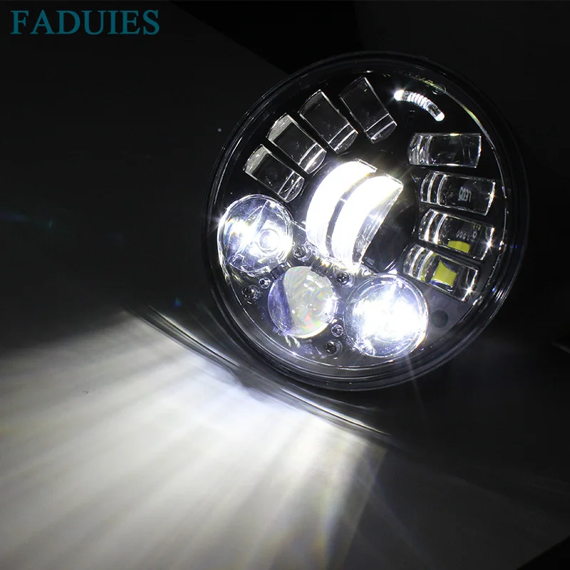 FADUIES 5,7" адаптивный поворотный светодиодный налобный фонарь 5 3/4" светодиодный налобный фонарь для фар мотоцикла