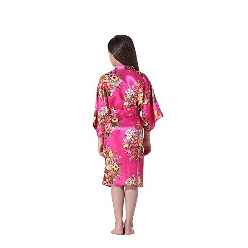 Халат кимоно атласный с цветочным принтом для девочек|robe kimono|robe roberobe for wedding |
