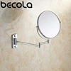 8 Inch Hotel Bathroom Extending Wall Makeup Mirror With 3x Magnification for Cosmetic or Shaving, 360 Swivel Mirrors Chrome 2