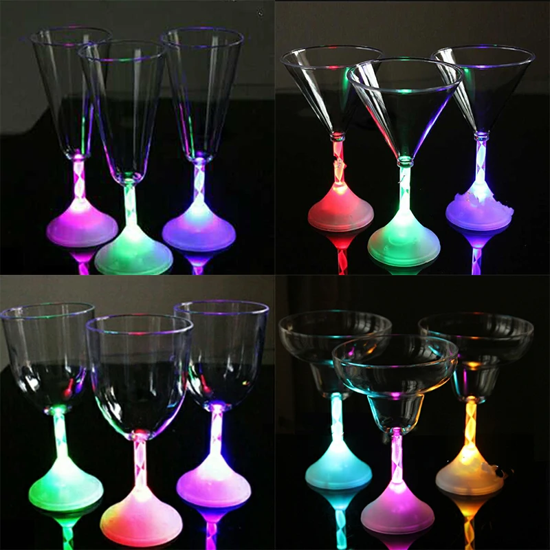 

Led Flashing Red Wine Cup Color Changing KTV Water Cocktail Cups Glass