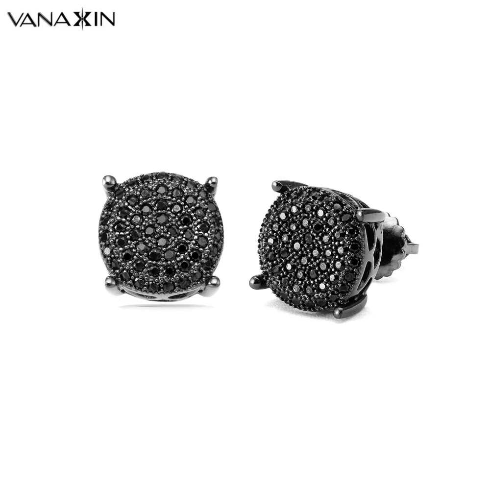 Женские серьги с родиевым покрытием модные круглые гвоздики AAA|cz stud earrings|stud