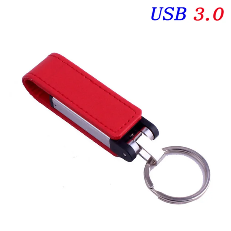 JASTER USB 3,0 логотип клиента кожа и металл стиль USB флэш-накопитель Флешка 8 ГБ 16 ГБ 32 ГБ Брелок карта памяти - Цвет: Red