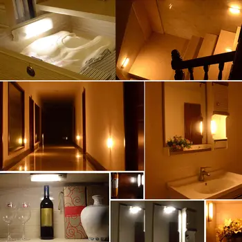 

Motion Sensor Night Light 12 LED Rechargeable Magnetic Lamp for Wardrobe Cabinet Kitchen YU-Home