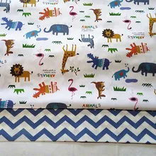 Хлопковая саржевая ткань с животным принтом на полметра для шитья простыней из хлопка, Лоскутная Ткань