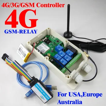 

Free shipping 4G Version gsm-relay Seven relay box Controller GSM SMS Wireless switch compatible with 4G 3G and GSM networks