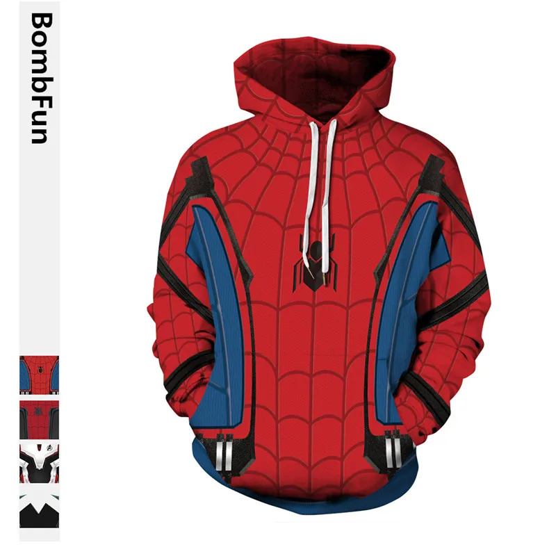 

BombFun Marvel Hoodie Men&Women Hoodies 3d Print The Avengers Superhero Sweatshirts High Quality Hoody Tracksuits Plus Size Tops
