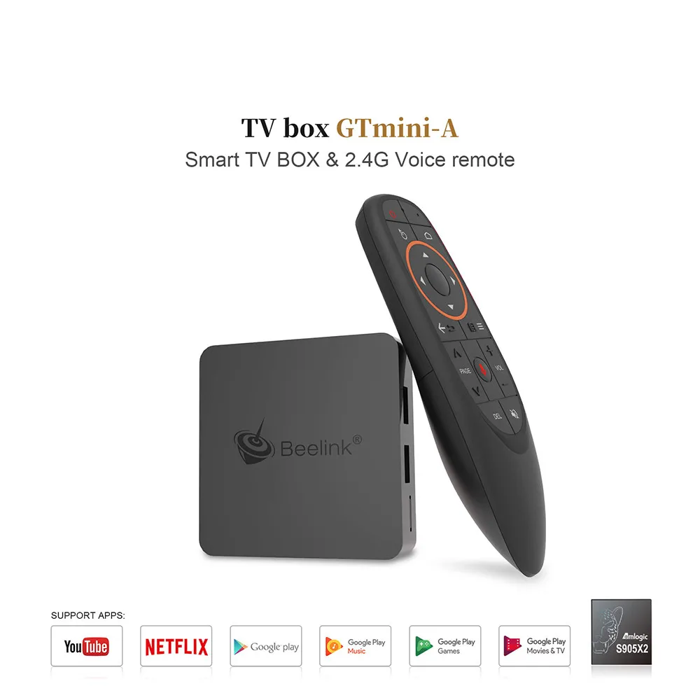 

2019 GT1 Mini TV Box Android 8.1 Voice Control Amlogic S905X2 TV Box 4G DDR4 32G BT 4.0 Dual Wifi HDMI 2.0 4K Set-Top Box