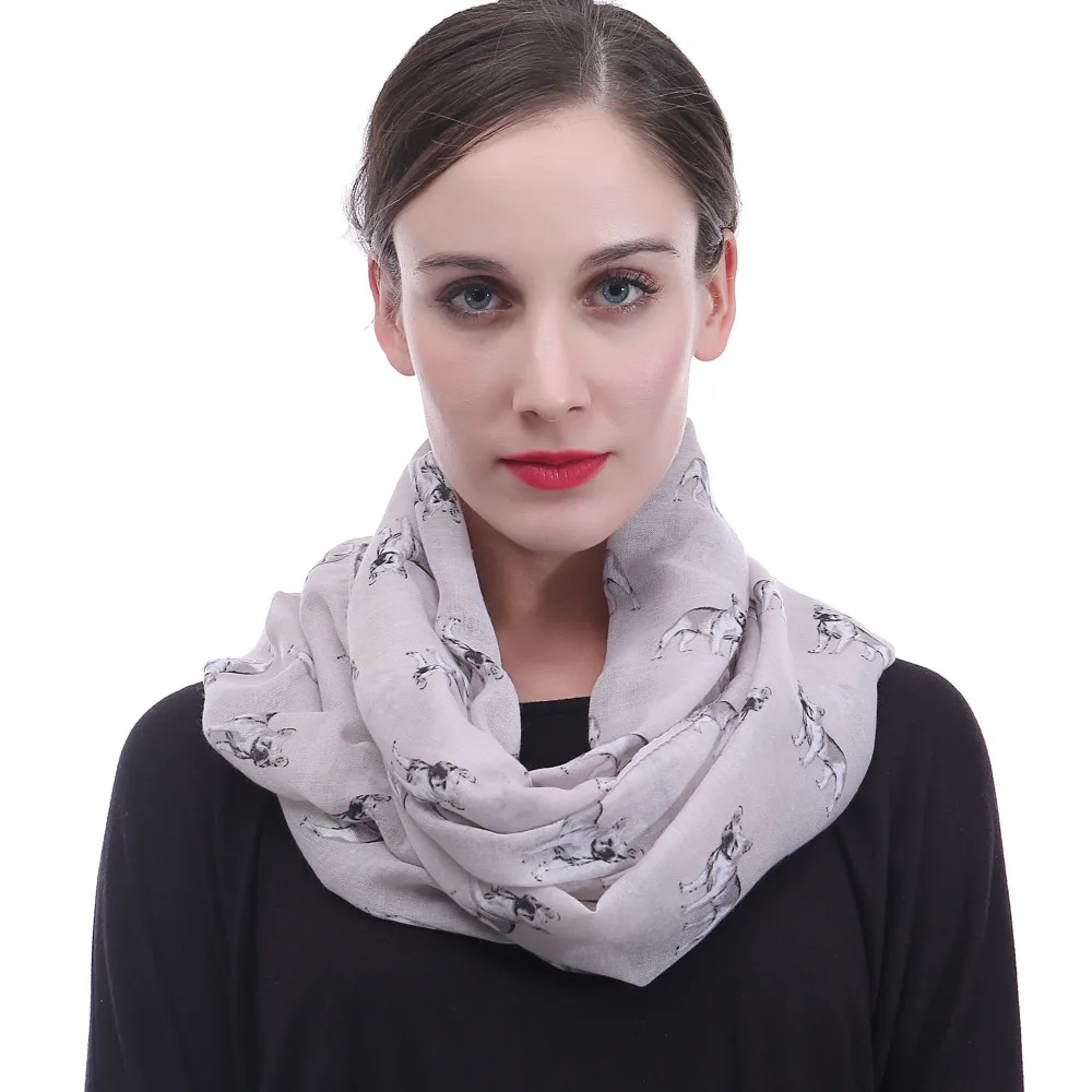 

10pcs/lot French Bulldog Dog Printed Loop Infinity Scarf Wrap Soft Lightweight