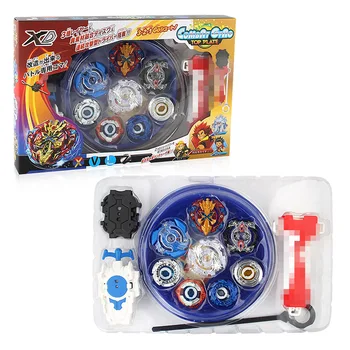 4pcs/set Spin Tops Stadium Arena Toys With Plastic Launcher Metal Fusion 4D Spinning Top Toys Gifts For Kids beyblade arena blue pvc plastic arena stadium