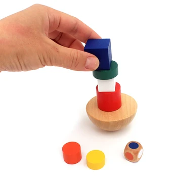 

Dental House Montessori Wooden Toy Geometric Blocks Kids Balancing Game Early Learning Educational Toys For Children Family Game