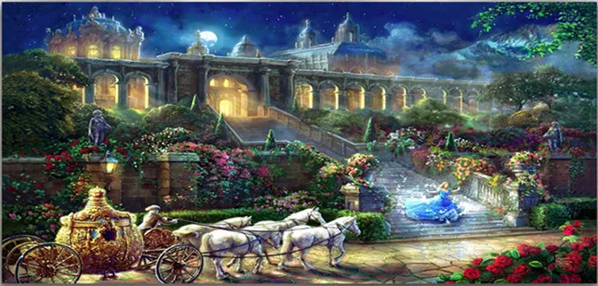  5D DIY Diamante Bordado Diamante Romântico sonho castelo da princesa Cheia de Diamantes pintura pon