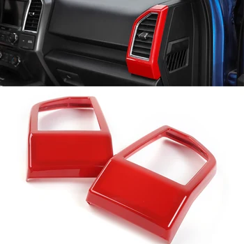 

For Ford F150 2015 2016 2017 Red ABS Dashboard Air Conditioning Vent Outlet Decorative Trim Cover Frame Ring Car Accessories