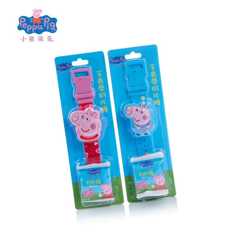 

Original New Peppa Pig George Watch Band Model Doll Action Figure With Milk Candy Birthday Gift Girl Children Toy For Christmas