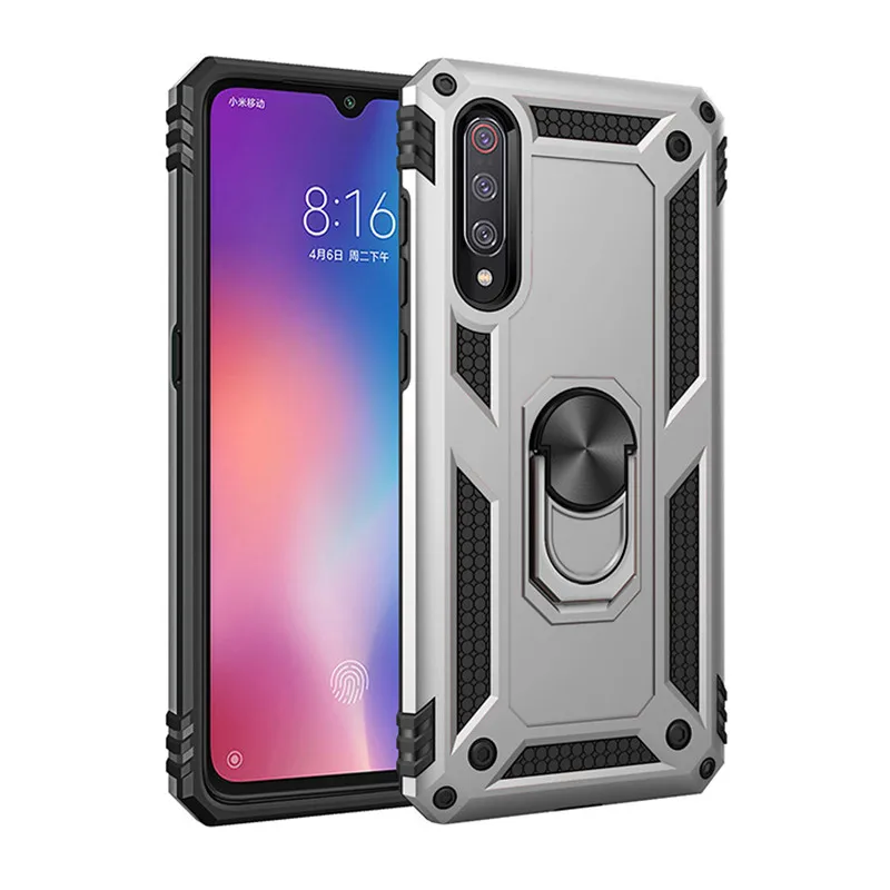 

Luxury Xiomi Redmi Note 7 Pro Case Armor Soft Holder Ring Shockproof cover On The for Xiomi Mi 9 Mi 9SE Silicone TPU Bumper Case