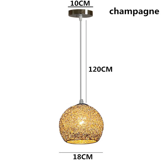 Скандинавский простой E27 светодиодный подвесной светильник, современный креативный подвесной светильник, подвесной светильник для спальни, гостиной, лобби, ресторана, бара, кафе - Цвет корпуса: champagne