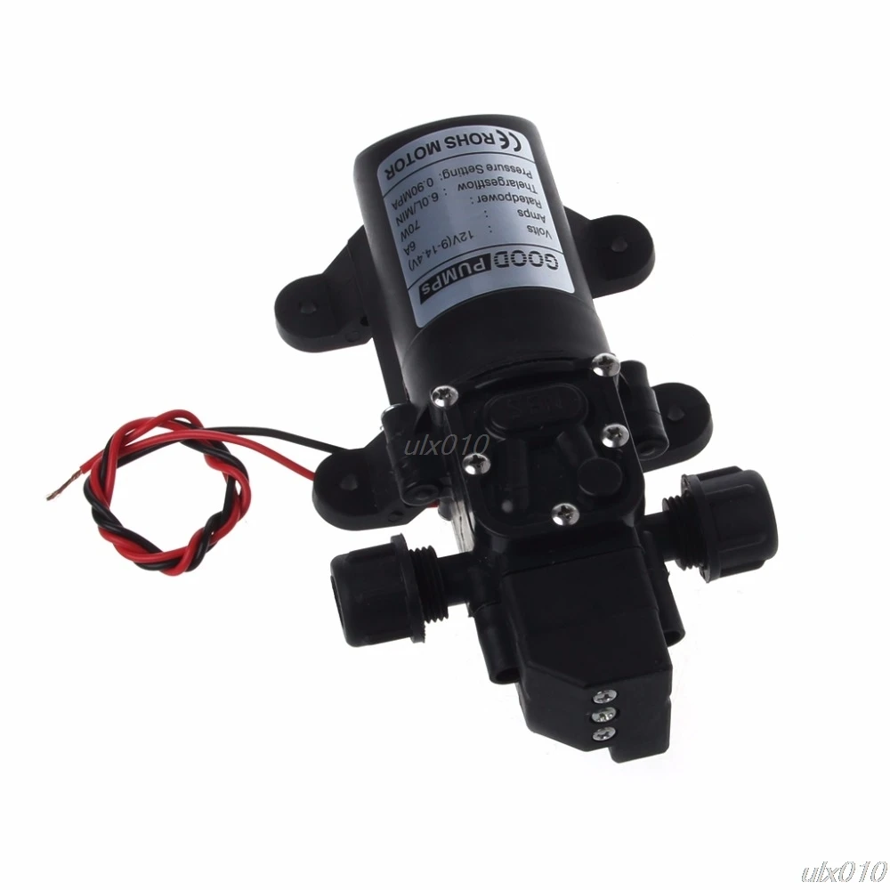 DC 12V 70W 130PSI 6L/мин водяные насосы высокого давления мембранный самовсасывающий