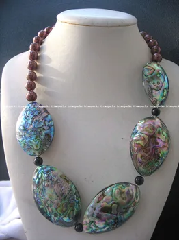 

wholesale 50-60mm abalone shell egg and shell round necklace 23 "