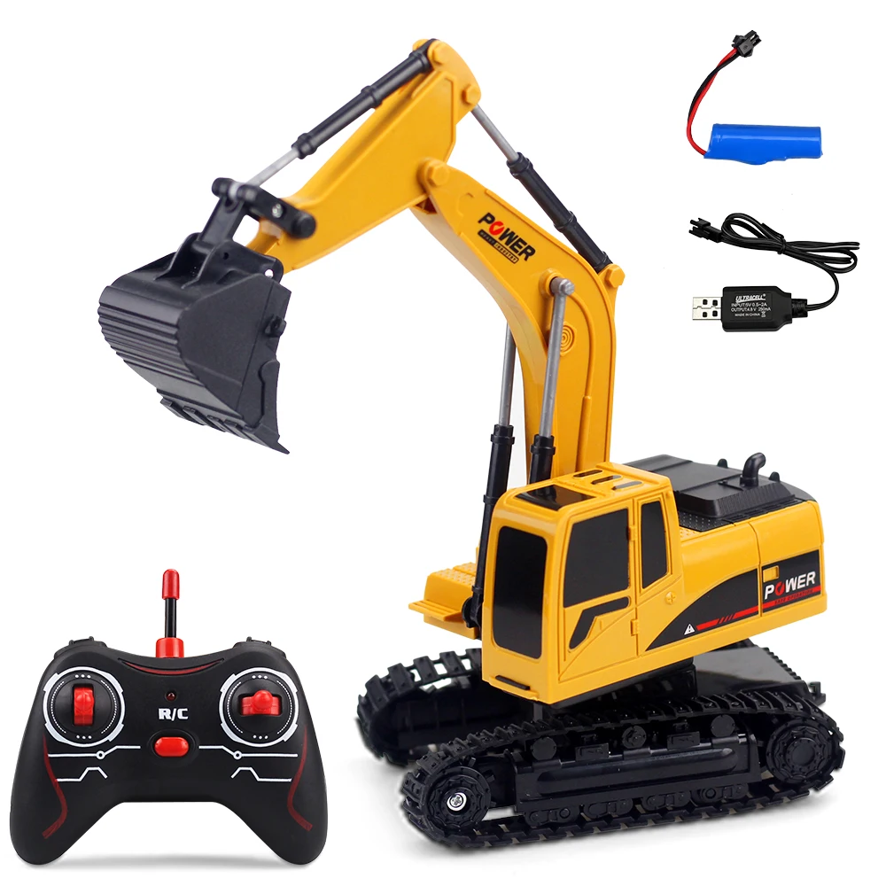 2.4Ghz 6 Channel 1:24 Mini RC Excavator toy RC Engineering Car Alloy and plastic Simulated Excavator RTR For kids Adult gift spiderman remote control car