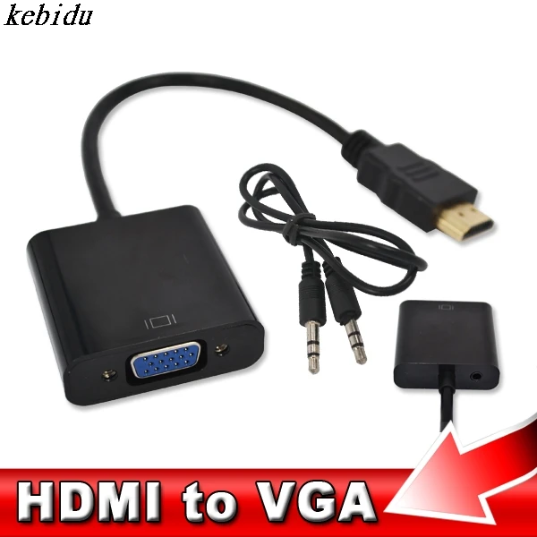 Адаптер HDMI VGA Папа мама преобразователь адаптер 1080P цифро аналоговое видео аудио