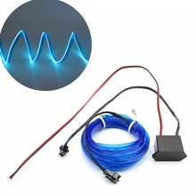 EL провод с 6 мм швейной кромкой Гибкая неоновая лампа светящаяся веревочная трубка кабель Светодиодная лента светильник для украшения автомобиля с адаптером DC 12 В