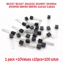 BC337 BC327 2N2222 2N2907 2N3904 2N3906 S8050 S8550 A1015 C1815 10 значений x10pcs = 100 транзисторы набор транзистор kit(TO-92