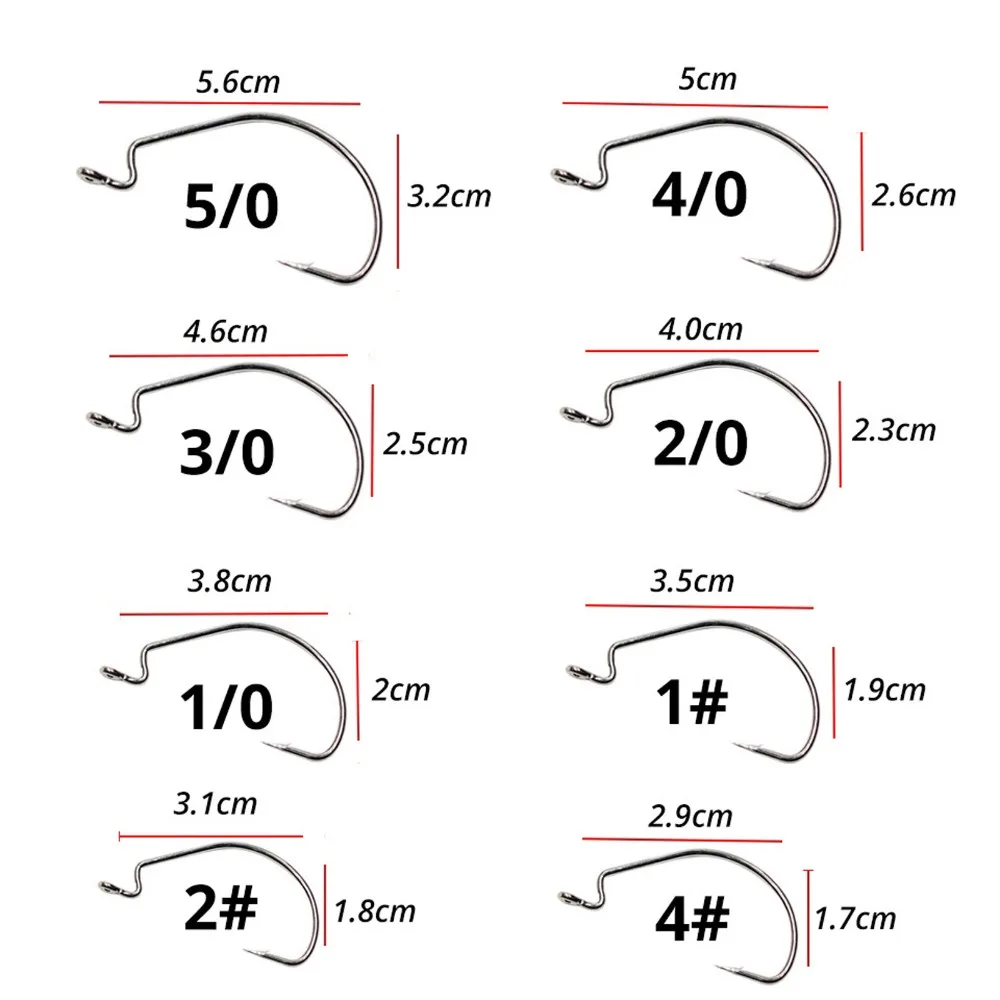 60 шт. рыболовный крючок+ Мягкая приманка в виде червей из углеродистой стали широкий кривошипный офсетный рыболовный крючок для Мягкая приманка в виде червей баса колючей карпа рыболовные крючки