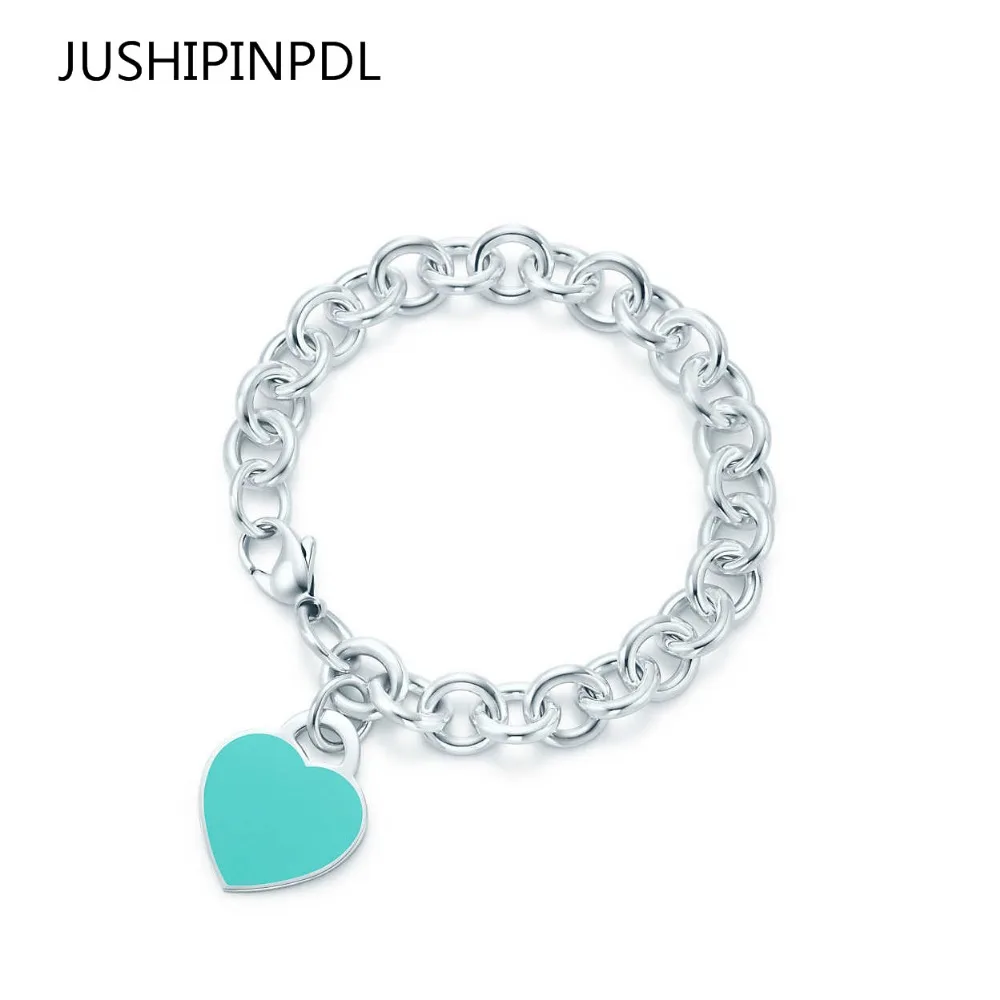 

TIFF100%925 sterling silver 1:1 original classic sign love blue enamel bracelet lady holiday gifts