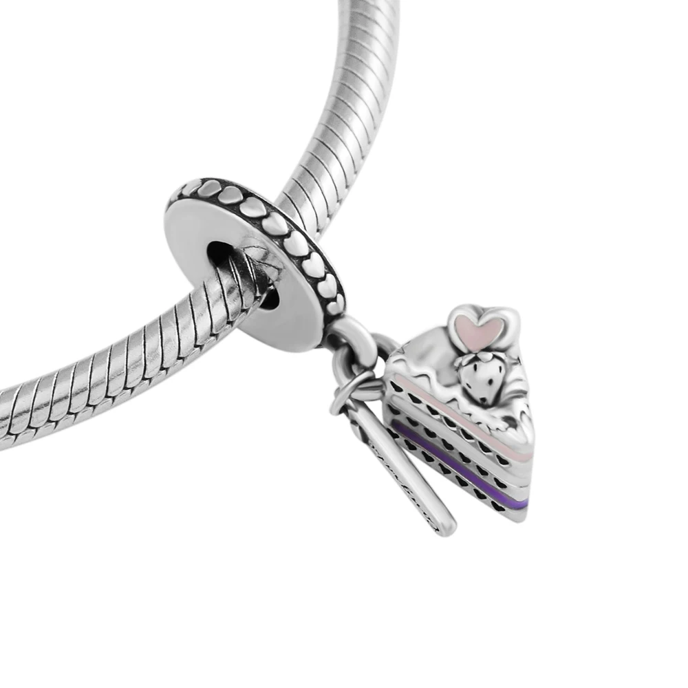 

DIY Fits for Pandora Charms Bracelets Celebration Cake Beads with Mixed Enamel 100% 925 Sterling-Silver-Jewelry Free Shipping