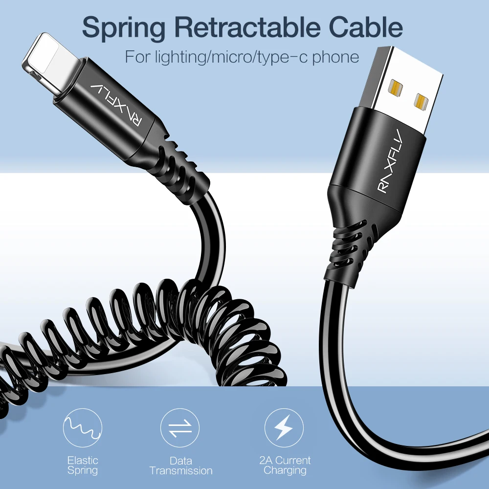USB raxfly Тип C кабель для samsung S9 S8 Весна 2A быстро Зарядное устройство Micro USB кабель для iPhone с разъёмом Lightning Кабель для iPhone XR XS Max