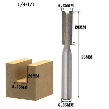 

1/4" 1/2" Straight Knife Shank Trim Router Bits for Wood Trimming Cutters with Bearing Woodworking Tool Endmill Milling