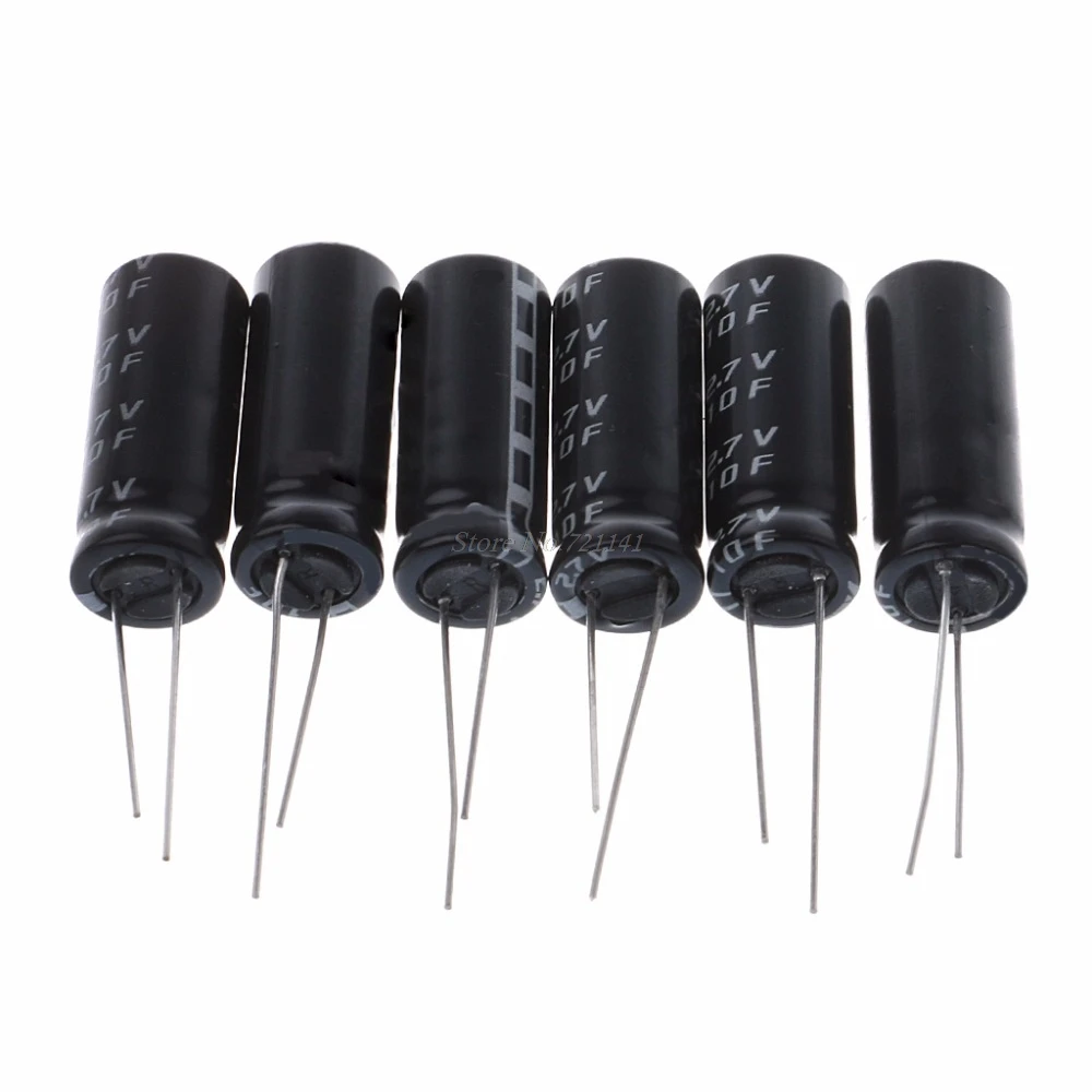 

6pcs 2.7V 10F Cylindrical Ultra Super Farad Capacitor High Power Supercap 10x26mm