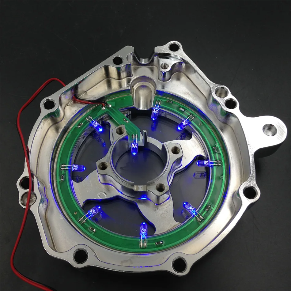 Aftermarket мотоцикл части синий светодиодный Заготовка двигателя статора Крышка Прозрачная для Honda CBR 1000RR 2004 2005 2006CD
