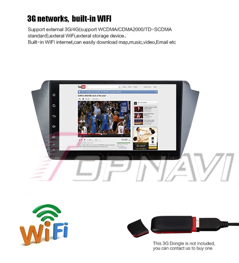2 din car radio gps android For Skoda Fabia 2015