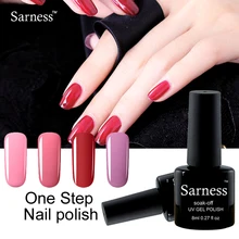 sarness 1pcs One Step Easy Use Easy Remove One-Step Colors Nail Gel Lacquer Nail Polish 3 in 1 Gel Varnish soak off