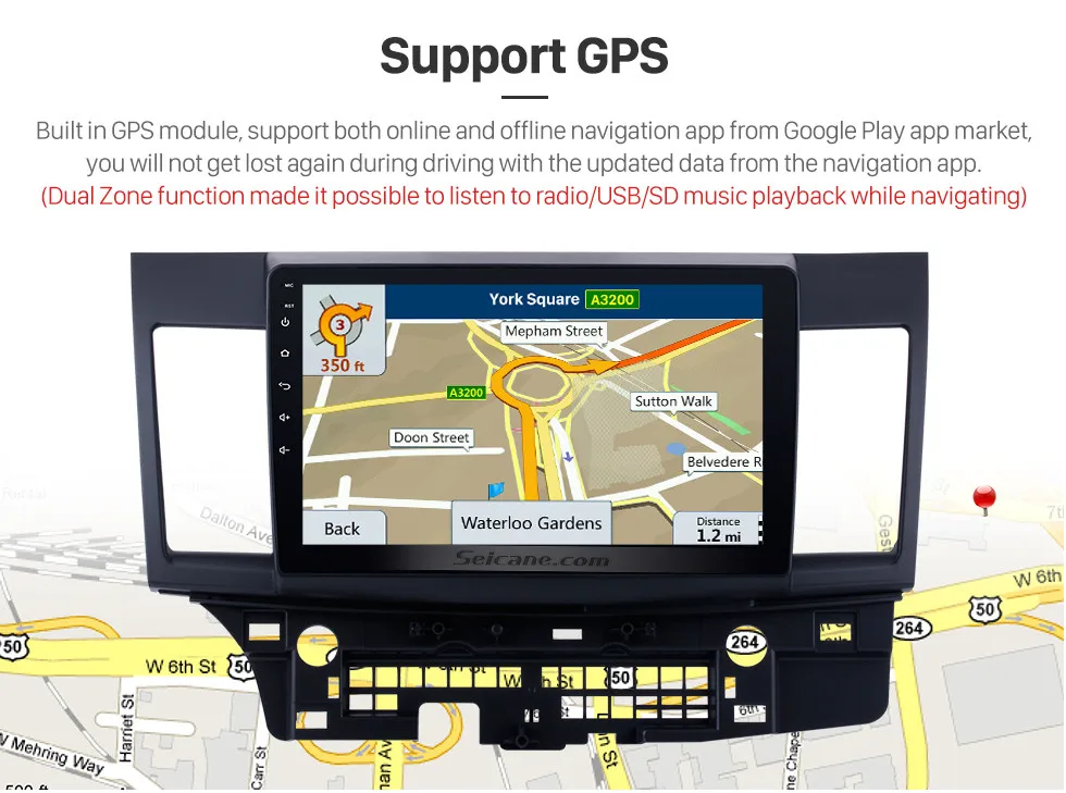 Discount Seicane Android 8.1 2RAM Car Auto Radio Head Unit GPS Audio Multimedia Player For Mitsubishi Lancer-ex 2008 2009 2010 2011-2015 5