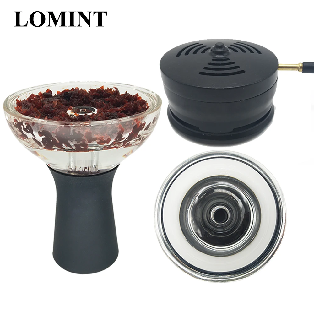 Najtaniej LOMINT szkło odporne na ciepło miska na fajki wodne cybuch do shishy Chicha DIY akcesoria do Kaloud lotus Modern Narguile China plant