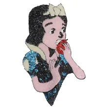 Вышитые Блестки Ткань аксессуары для сценического костюма DIY Белоснежка патч